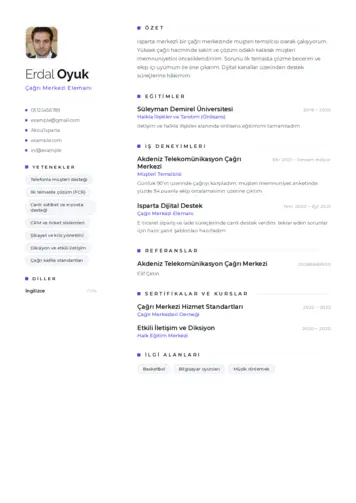 Çağrı Merkezi cv indir